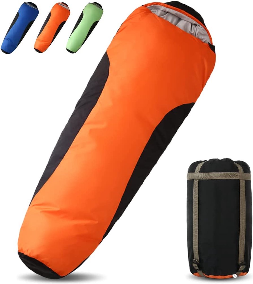 Slaapzak wintermummieslaapzak voor 3-4 seizoenen outdoor, camping en trekking, ultralichte slaapzak, voor kinderen & volwassenen 210 x 80/220 x 85 cm