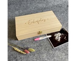Echo bewaarkistje van hout [groot] – Studio Thoés – bewaardoos echofoto’s – zwangerschap