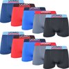 Microfiber Heren Boxershort - 10-pack - Zwart Grijs Blauw Rood - Maat M/L - Heren Ondergoed