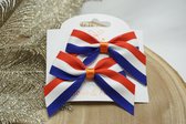 Haarstrik Koningsdag - Set van 2 - Vlag - Oranje - haarstrik - Bows and Flowers