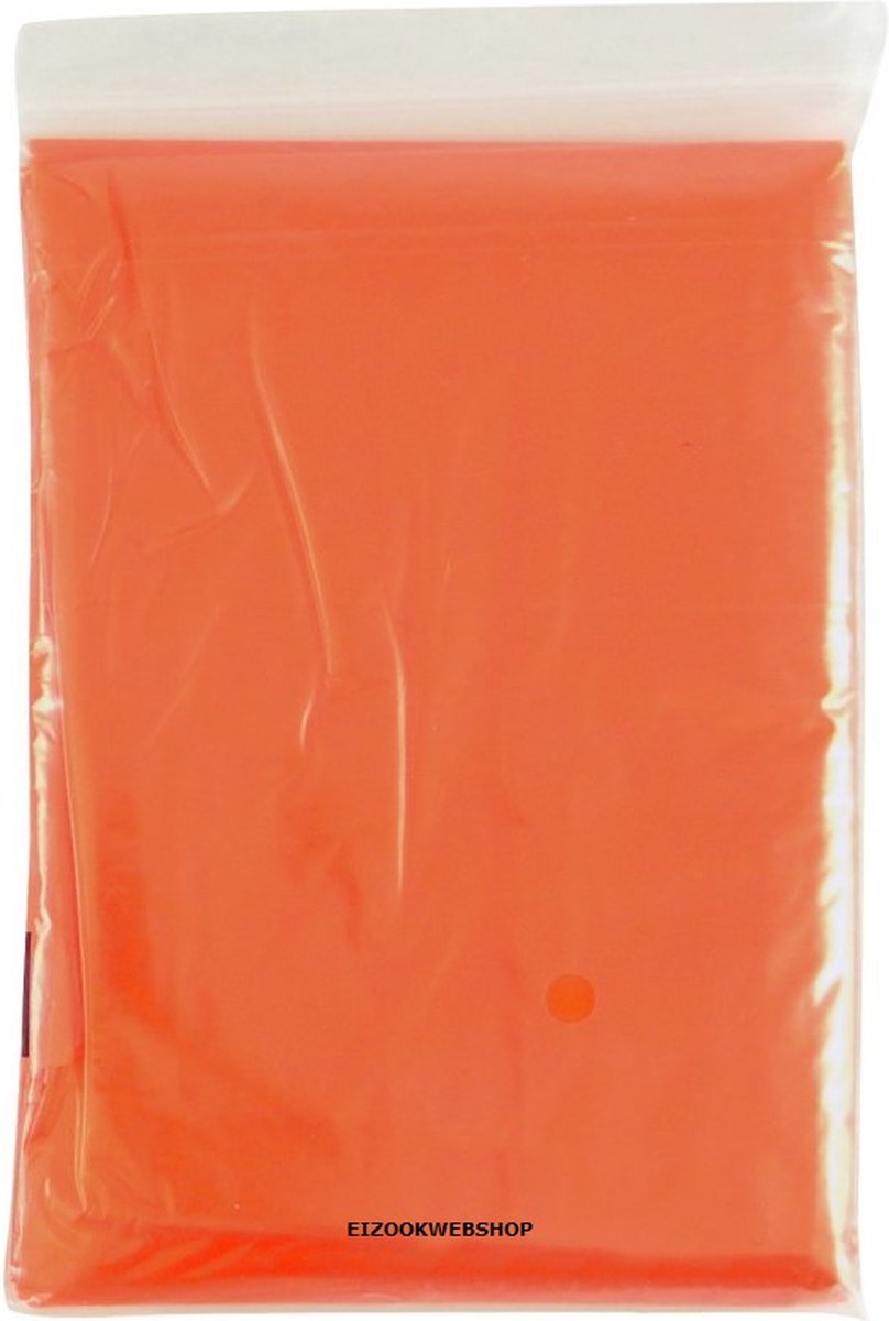 Eizook 8 duurzaam transparante beschermende poncho's - Oranje - vakantie - wandelen - fietsen -festival - evenement - regen