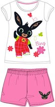 Bing Bunny shortama / pyjama meisjes bloemen katoen roze maat 116