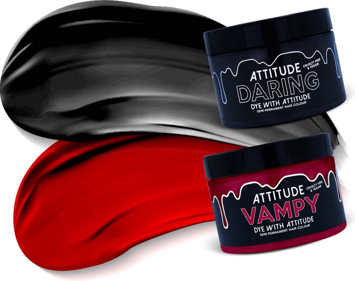 Attitude Hair Dye - BLOODMOON Duo Semi permanente haarverf combi - Rood/Zwart