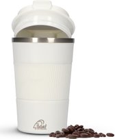 GOAT Plein air Coffee Cup To Go en acier inoxydable - Tasse thermos - Tasse à thé - Tasse de voyage - Étanche - 380 ml - Wit