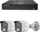 Draadloze Camerabeveiliging - Sony 5MP - 2K QHD - Set 2x Bullet - Wit - Binnen & Buiten - Met Nachtzicht - Incl. Recorder & App