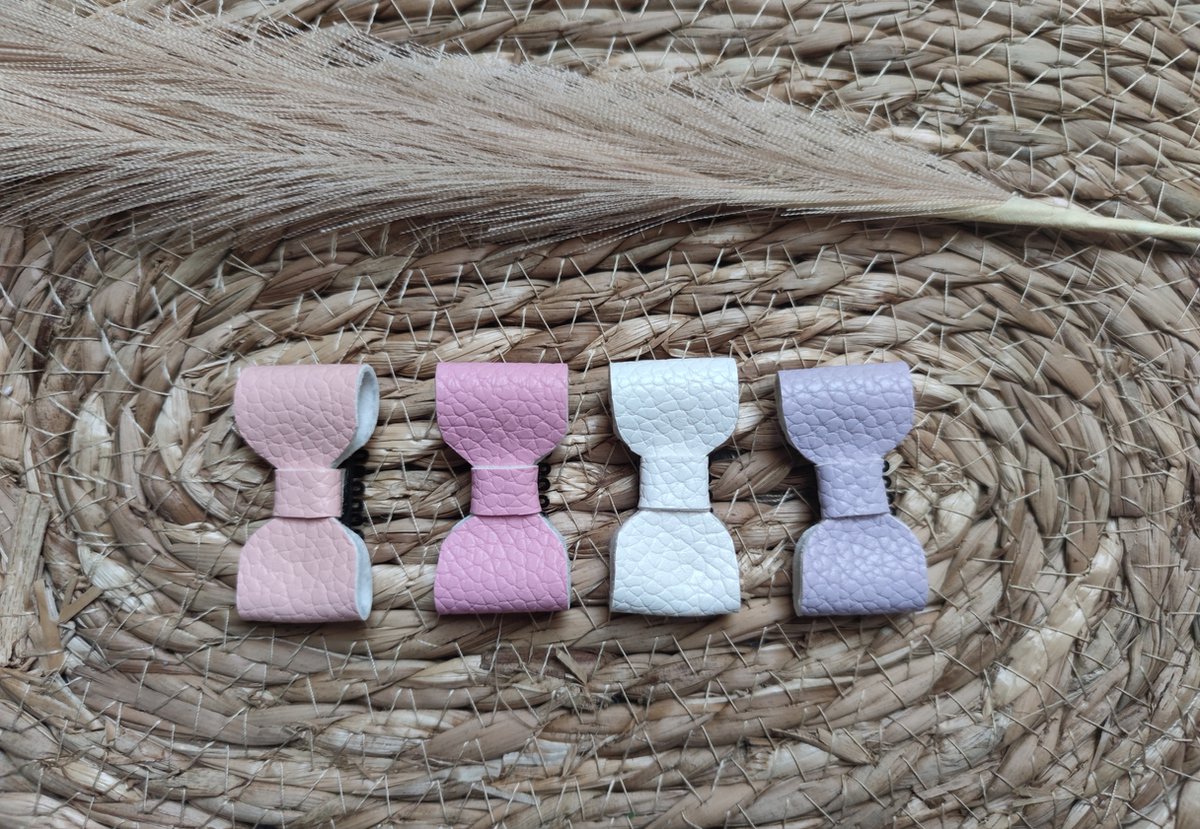 Antislip Haarspeldjes | Set van 4 | Strik Strikken | Speldjes Speld Haarlokspeldjes | Baby Fijn Haar | Roze Wit Lavendel Pastel