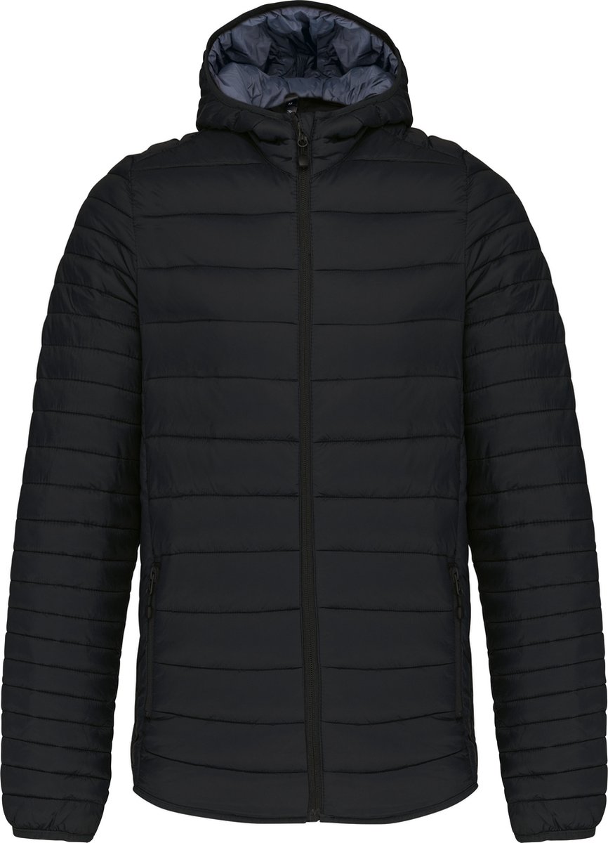 Outdoorjas ‘Lightweight Hood Padded’ merk Kariban Zwart
