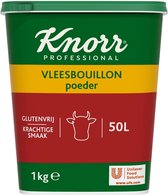 Knorr 1-2-3 Vleesbouillon krachtige smaak poeder, opbrengst 50 liter - Bus 1 kilo