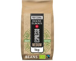 Koffie Douwe Egberts espresso bonen medium roast Organic en Fairtrade 1000gr