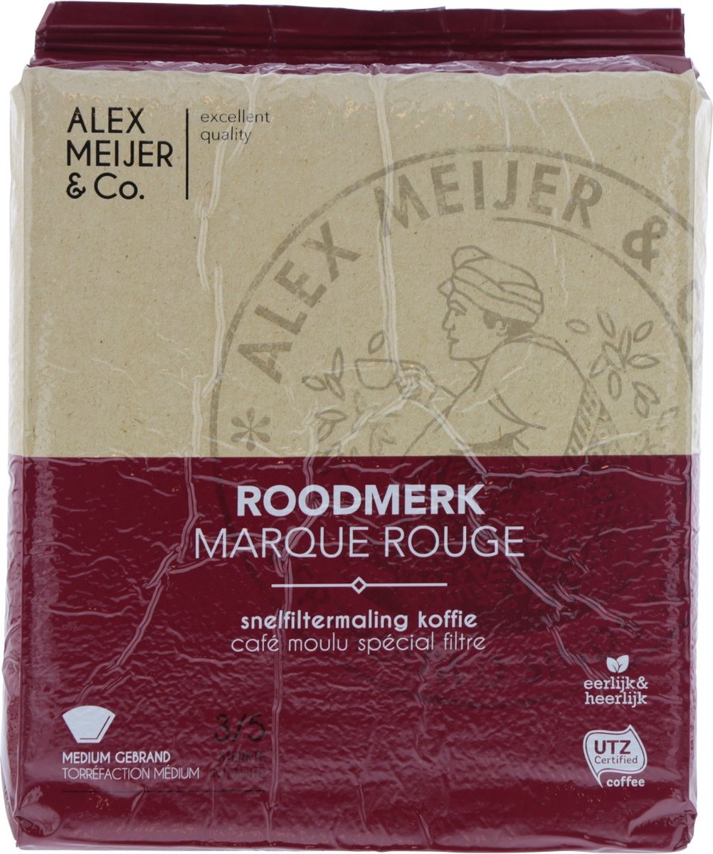 Goedkoopste Alex Meijer Roodmerk gemalen koffie snelfiltermaling - Pak 1,5 kilo