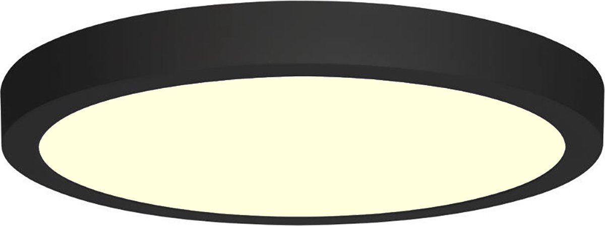 LED Downlight - 18W - Warm Wit 3000K - Mat Zwart - Opbouw - Rond - Aluminium - Ø225mm
