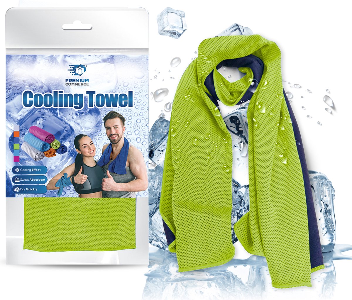 Verkoelende Handdoek - Koel - Cooling Towel - Sport - Fitness - ijshanddoek - Groen
