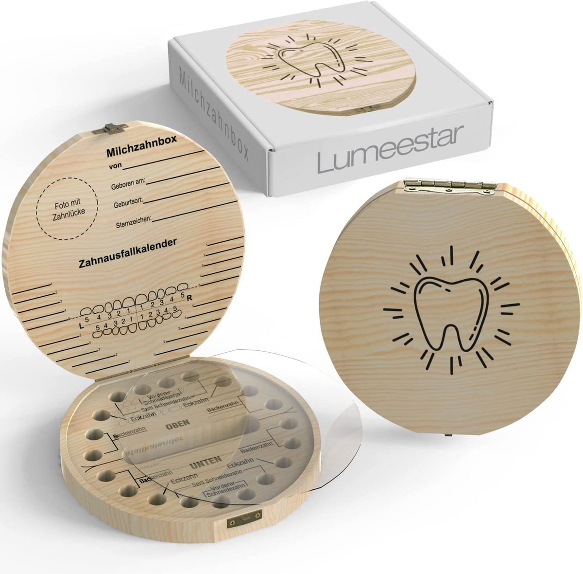 Goedkoopste Tandendoosje Melktanden met naam om op te staan Tandendoosje voor melktanden jongen en meisje met displayfunctie Memory Box Babygeschenken voor geboorte Hout.