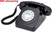 GPO 746 Retro klassieke vaste telefoon - SIP-uitvoering - met druktoetsen - zwart