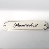 Emaille deurbordje naamplaatje Provisiekast - 11 x 2,7 cm Klassiek NP-KS-S2 Schuinschrift