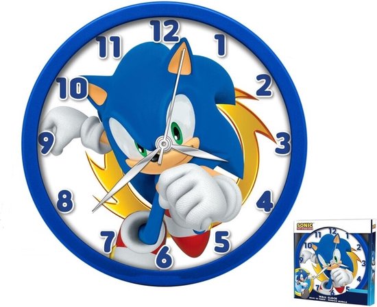 Sonic Wandklok - Klok - The Hedgehog - 25CM - Blauw