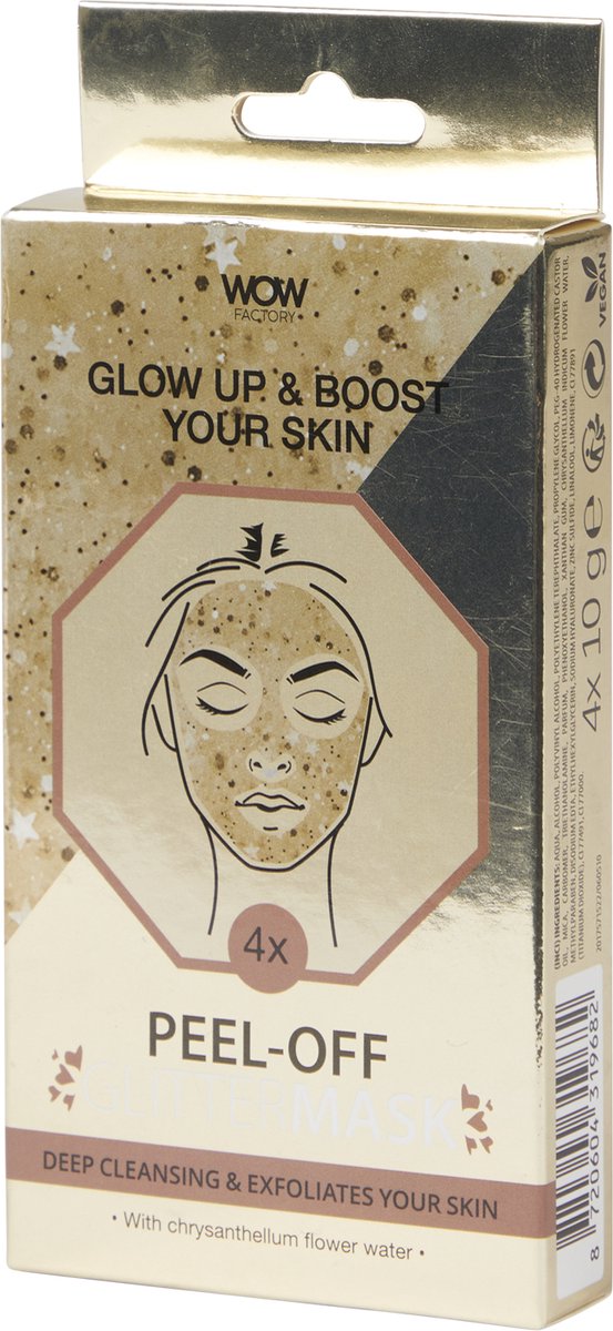 GLOW UP & BOOST YOUR SKIN - Peel-off glitter gezichtsmasker - 4X- DEEP CLEANSING & EXFOLIANTES YOUR SKIN