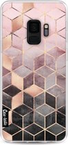 Casetastic Samsung Galaxy S9 Hoesje - Softcover Hoesje met Design - Soft Pink Gradient Cubes Print