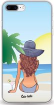 Casetastic Apple iPhone 7 Plus / iPhone 8 Plus Hoesje - Softcover Hoesje met Design - BFF Sunset Brunette Print