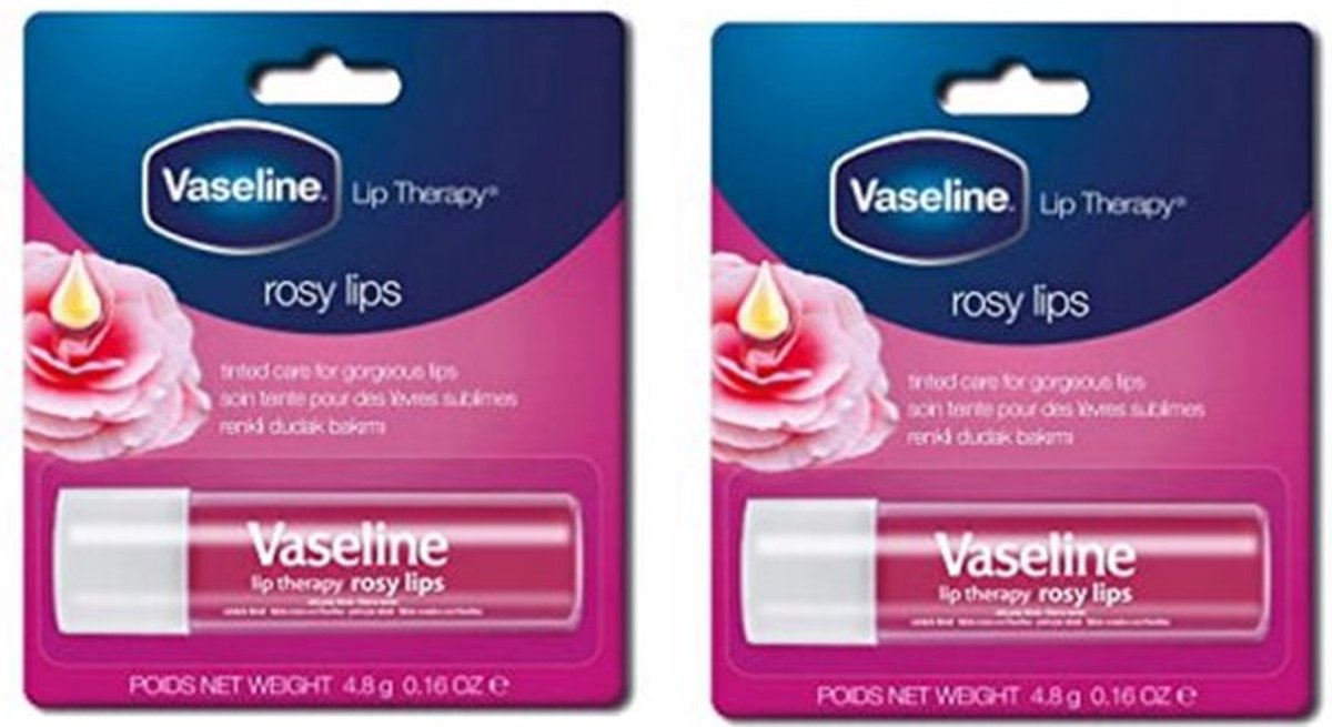 Vaseline Rosy Lips Lippenbalsem Sticks 4,8 g Duo-pack