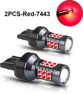 VCTparts High Power T20 LED Lamp Bol - Rood (set) 7443 WY21W W21W 3030SMD