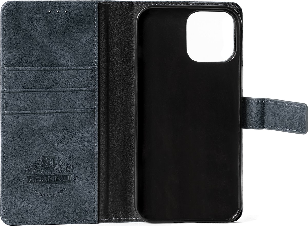 Gianni - Telefoonhoesjes - Bookcase wallet - Magnetisch - Iphone 13 pro - Blauw – Uitklapbaar