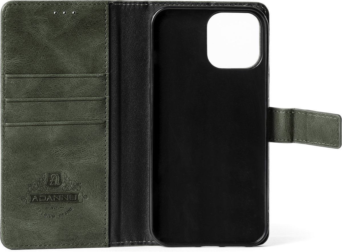 Gianni - Telefoonhoesjes - Bookcase wallet - Magnetisch - Iphone 13 pro max – Grijs – Uitklapbaar