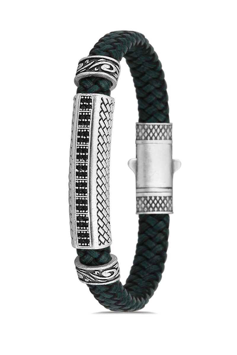 Concept Cheetah - Vigilans - uniek design - exclusieve heren armband - armbandje mannen - leder - leer - metaal - hoogwaardige coating - cadeau tip - 19.5 cm - verstelbaar - vaderdag kado tip