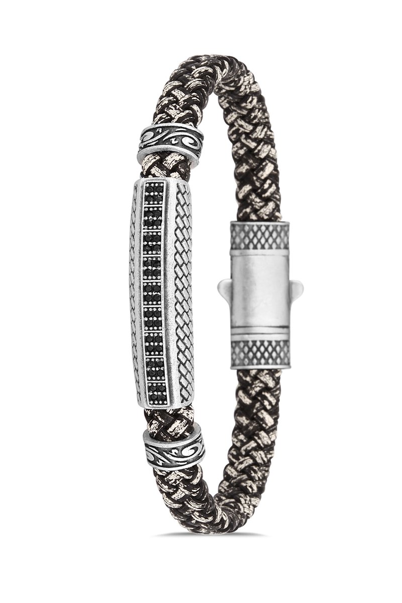 Concept Cheetah - Vigilians - uniek design - exclusieve heren armband - armbandje mannen - leder - leer - metaal - hoogwaardige coating - cadeau tip - 19.5 cm - verstelbaar - vaderdag kado tip