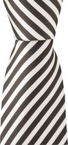 OLYMP stropdas - grijs-wit gestreept - Maat: One size