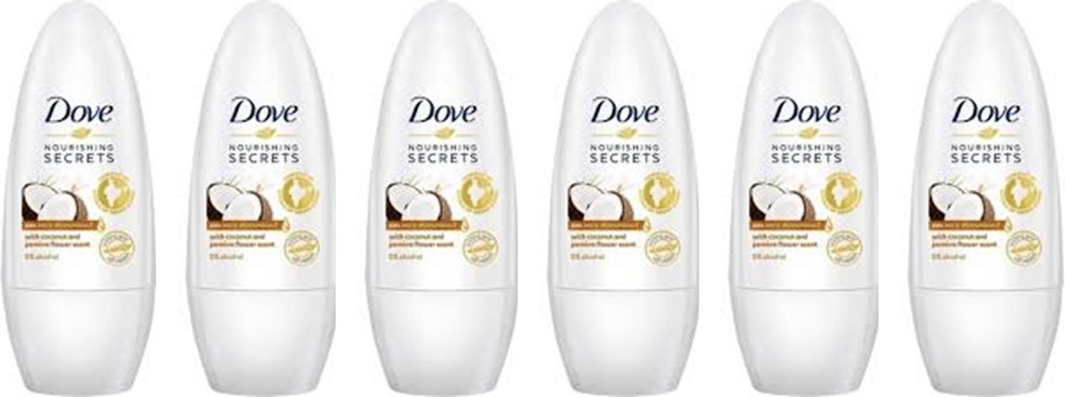 Dove Deo Roller (Voordeelverpakking) Deodorant Vrouw - Coconut & Jasmine Flower - 6 x 50 ml