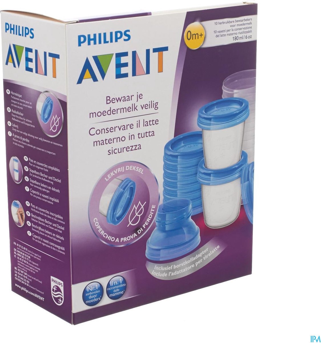Philips Avent SCF618/10 Bewaarbekers voor babyvoeding - 180 - 10 stuks | bol.com
