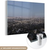 MuchoWow® Glasschilderij 180x120 cm - Schilderij acrylglas - Los Angeles in de avond - Foto op glas - Schilderijen