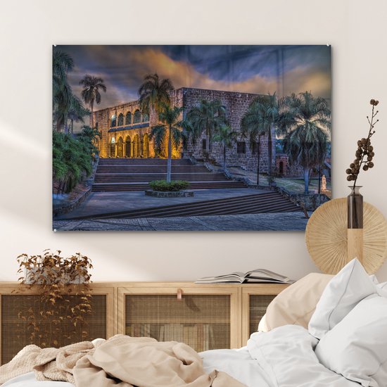 Un ancien monument à Saint-Domingue en tant que capitale de la République dominicaine Plexiglas 120x80 cm - Tirage photo sur Glas (décoration murale en plexiglas)