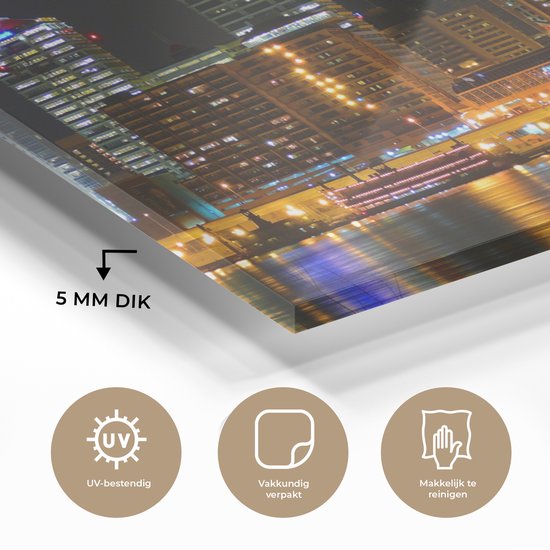 La vie nocturne de Louisville dans l'état du Kentucky Plexiglas 80x40 cm - Tirage photo sur Glas (décoration murale plexiglas)