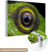 MuchoWow® Peinture sur verre 60x40 cm - Peinture acrylique sur verre - Yeux - Reptile - Vert - Photo sur verre - Peintures
