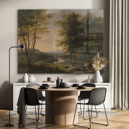 Paysage arcadien - Peinture de Jan Willem Pieneman Plexiglas 160x120 cm - Tirage photo sur Glas (décoration murale en plexiglas) XXL / Groot format!