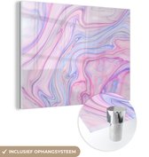 MuchoWow® Peinture sur Verre - Marbre - Couleurs - Pastel - 160x120 cm - Peintures sur Verre Peintures - Photo sur Glas
