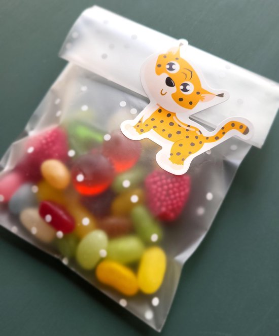 FullJoyHut 100 stuks geschenkzakjes Kerstmis snoepzakjes Kerstmis plastic vorm oor konijn zak koekjes snoep party geschenkverpakking