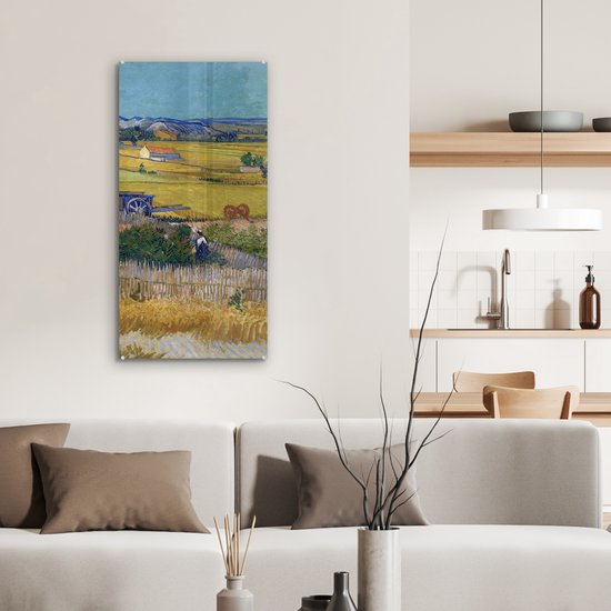 MuchoWow® Peinture sur verre 40x80 cm - Peinture sur verre acrylique - La récolte - Vincent van Gogh - Photo sur verre - Peintures