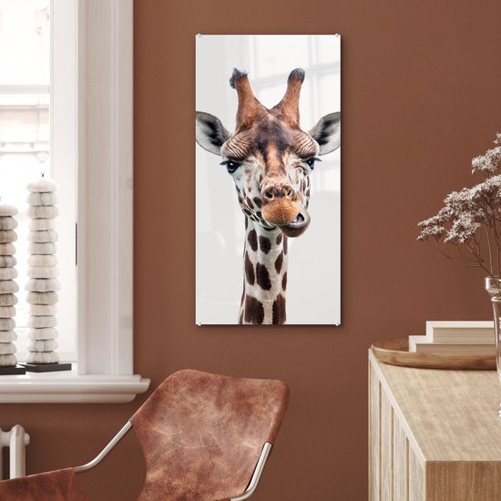 Peinture sur Verre - Chambre d'enfant - Girafe - Chambre de bébé cm - Peintures sur Verre Peintures - Photo sur Glas
