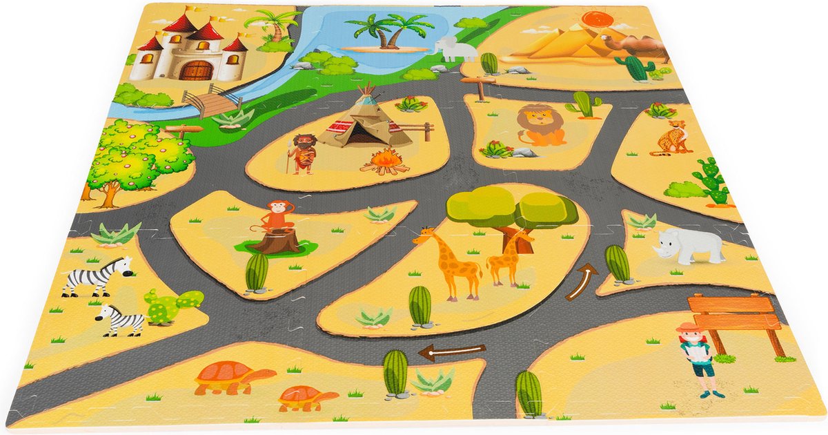 Speelmat - 93,5x93,5cm - safari - foam