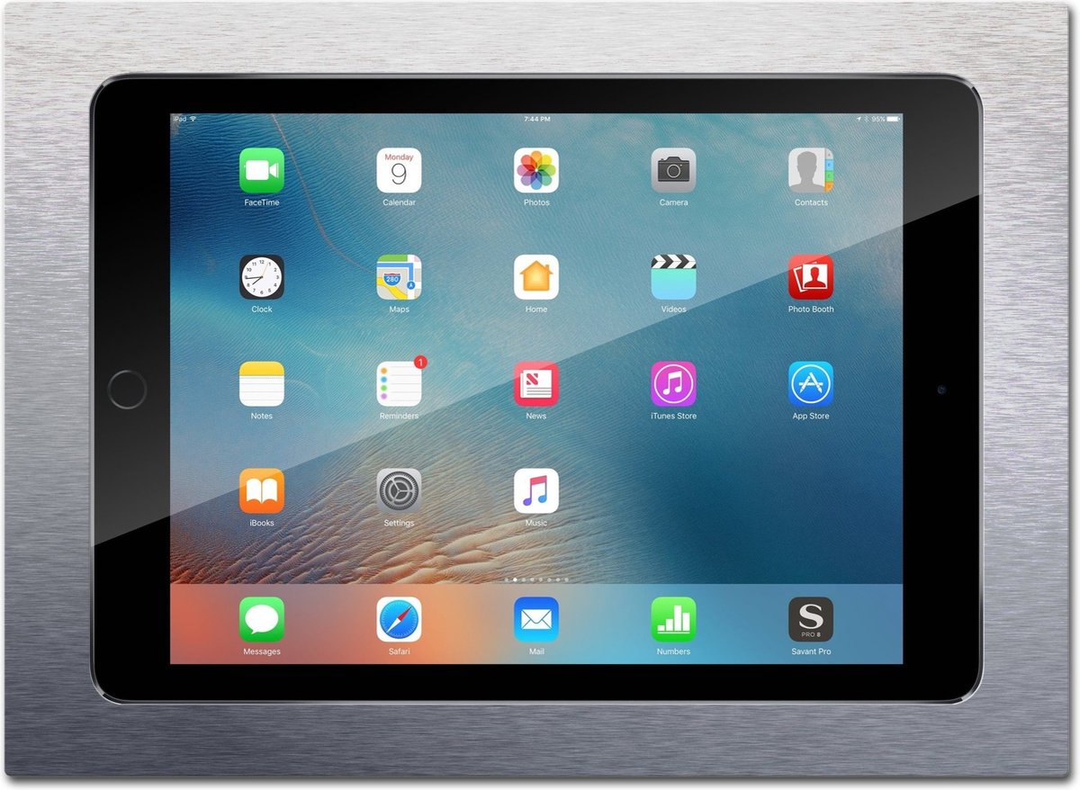 iPad 10.2 inbouw wandhouder - Brushed 'Stainless Steel'