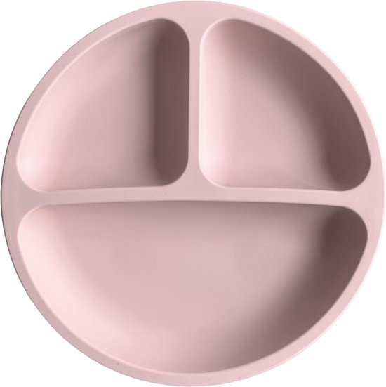 JU&MP Assiette 4 ventouses - Bébé - Vaisselle pour enfants - Assiette enfant - Incassable - Rose