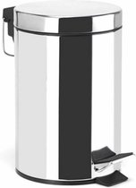 MSV Pedaalemmer - rvs - mat zilver - 5L - klein model - 20 x 27 cm - Badkamer/toilet