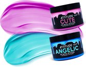 Attitude Hair Dye - Candy Addict pastel duo Semi permanente haarverf combi - Roze/Blauw