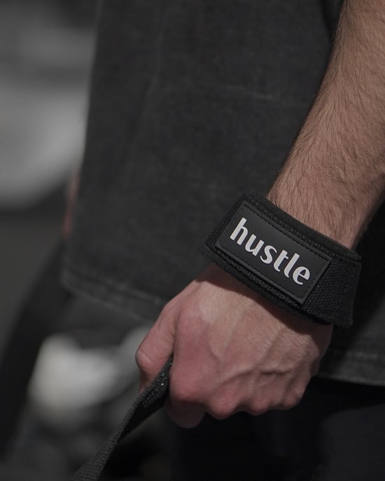hustle - Zwart met Rode Lifting Straps - met Padding en Anti-slip - Padded - Lifting Grips/Hooks - Deadlift Straps - Voor Fitness
