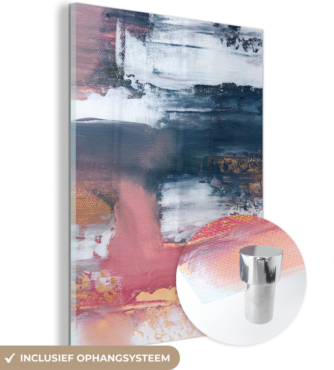 MuchoWow® Glasschilderij 60x80 cm - Schilderij acrylglas - Abstract - Verf - Design - Foto