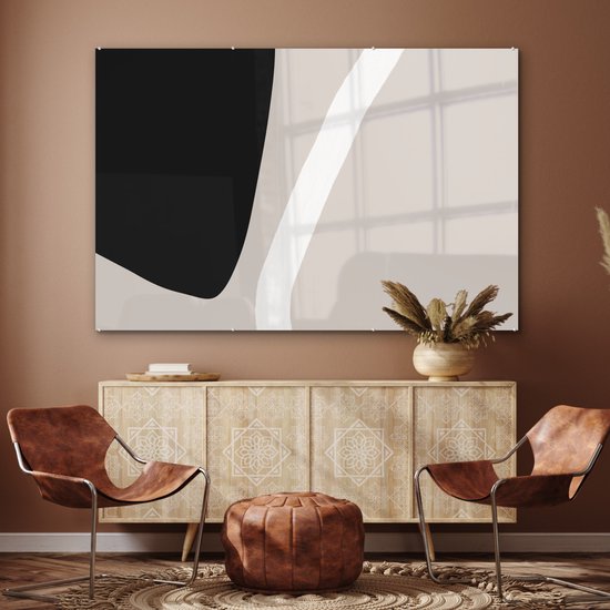 MuchoWow® Peinture sur verre 150x100 cm - Peinture sur verre acrylique - Pastel - Minimalisme - Formes - Photo sur verre - Peintures