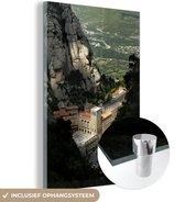 Monastère de Montserrat entre les montagnes Glas 60x90 cm - Tirage photo sur Glas (décoration murale en plexiglas)